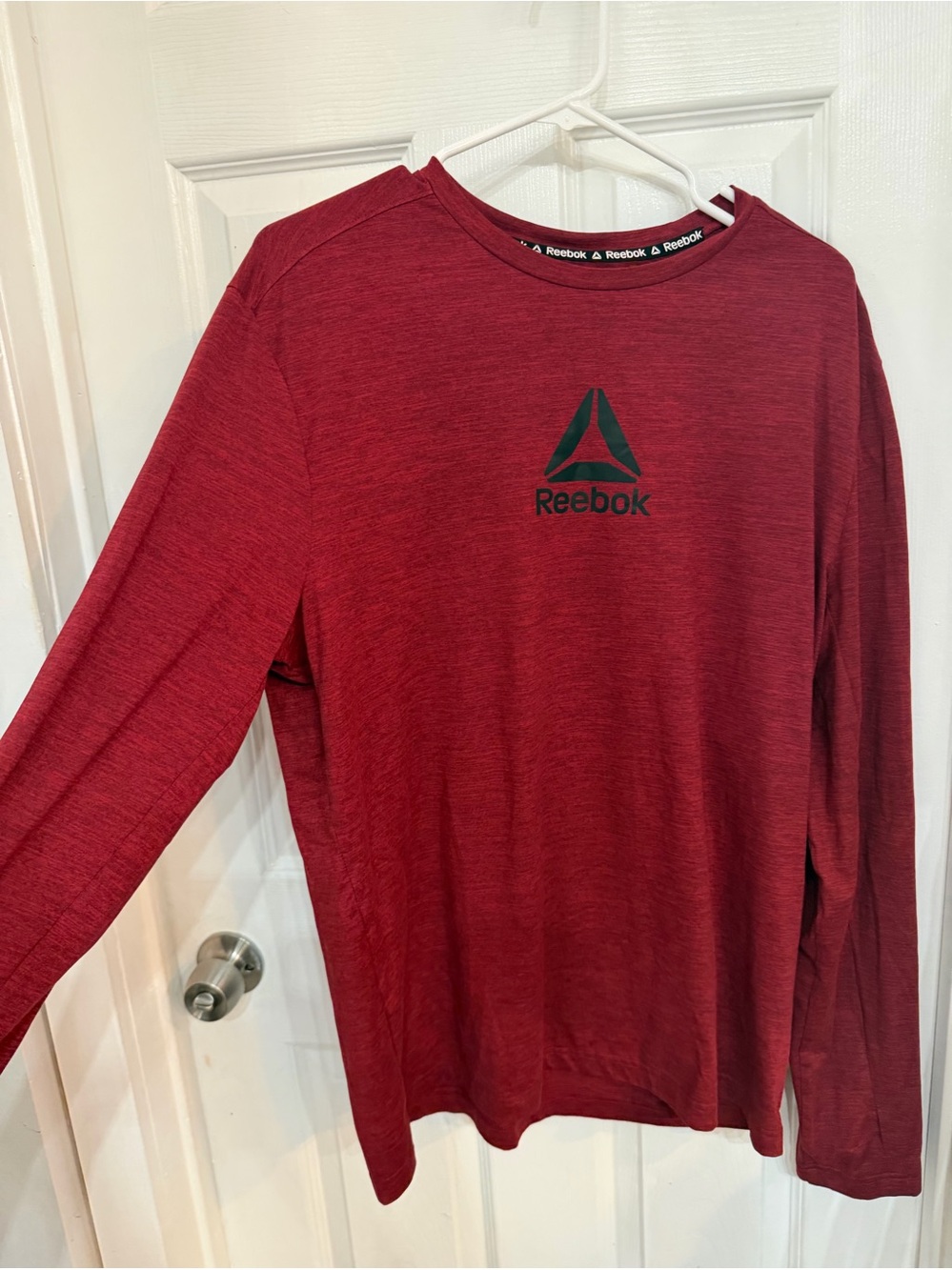 Reebok Men's Crewneck Long Sleeve Sweater in Heather Red